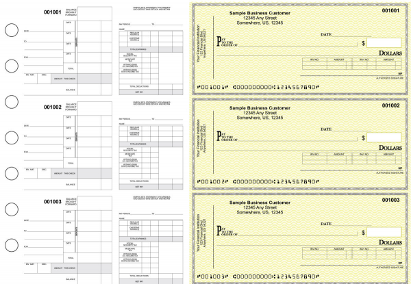 Yellow Safety Itemized Disbursement Payroll Business Checks