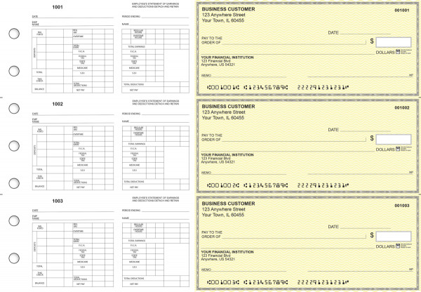 Yellow Safety Multi-Purpose Hourly Voucher Business Checks