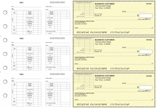 Yellow Safety Multi-Purpose Corner Voucher Business Checks
