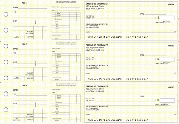 Yellow Knit Dual Purpose Voucher Business Checks