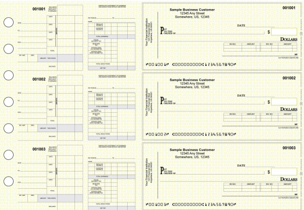 Yellow Knit Itemized Disbursement Payroll Business Checks
