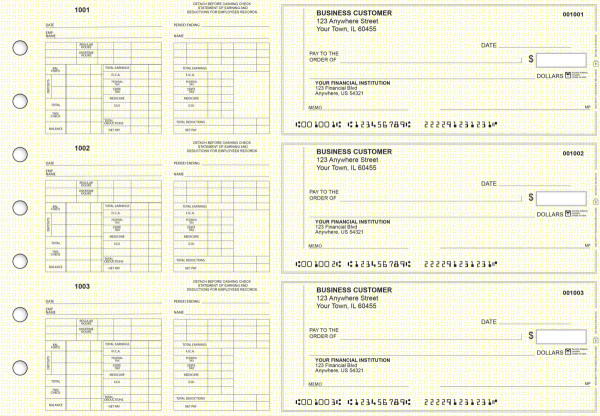 Yellow Knit Multi-Purpose Counter Signature Business Checks