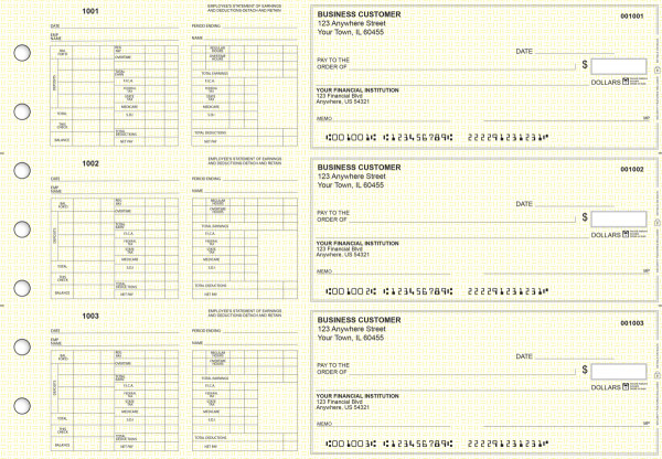 Yellow Knit Multi-Purpose Hourly Voucher Business Checks