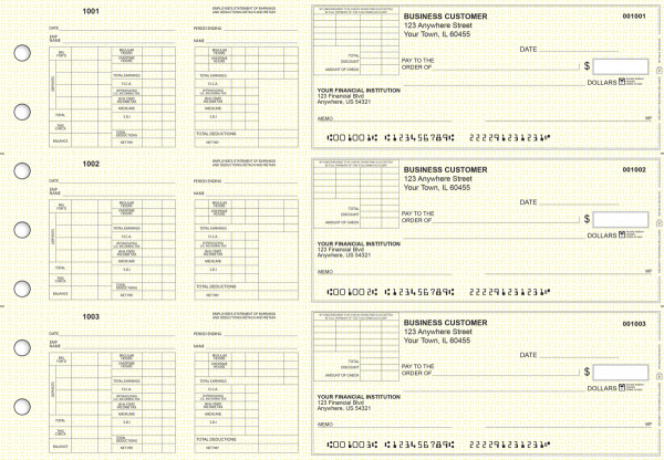 Yellow Knit Multi-Purpose Corner Voucher Business Checks