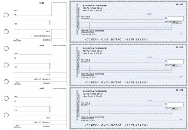 Blue Safety Itemized Counter Signature Business Checks
