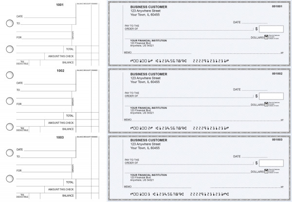 Blue Safety Standard Counter Signature Business Checks