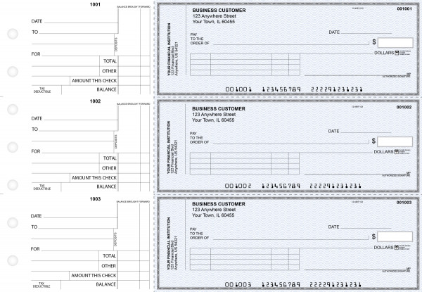 Blue Safety Standard Invoice Business Checks