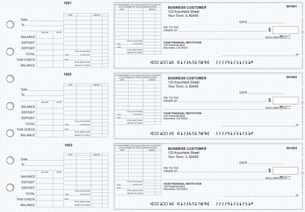 Blue Knit General Itemized Invoice Business Checks