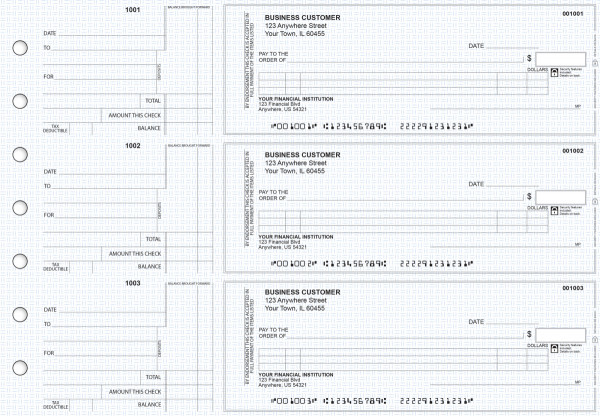 Blue Knit Standard Itemized Counter Signature Business Checks