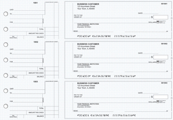 Blue Knit Standard Counter Signature Business Checks