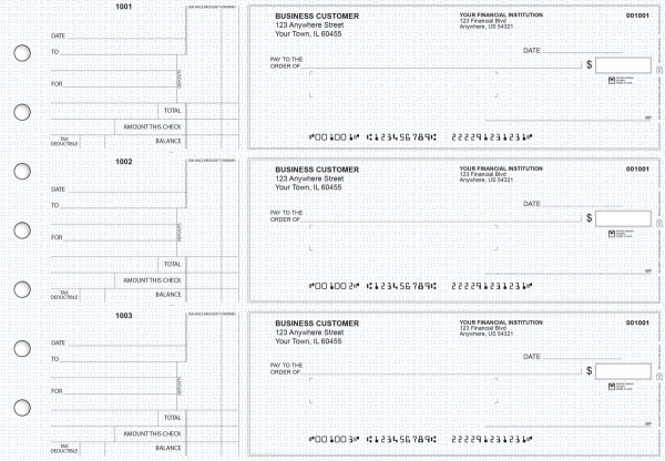 Blue Knit Standard Mailer Business Checks