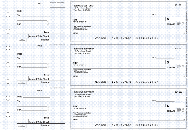 Blue Knit Standard Business Checks