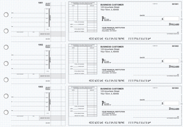 Blue Knit Itemized Invoice Business Checks