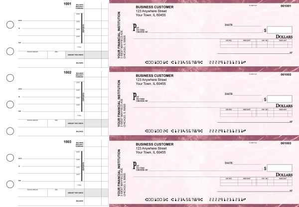 Burgundy Marble Invoice Business Checks