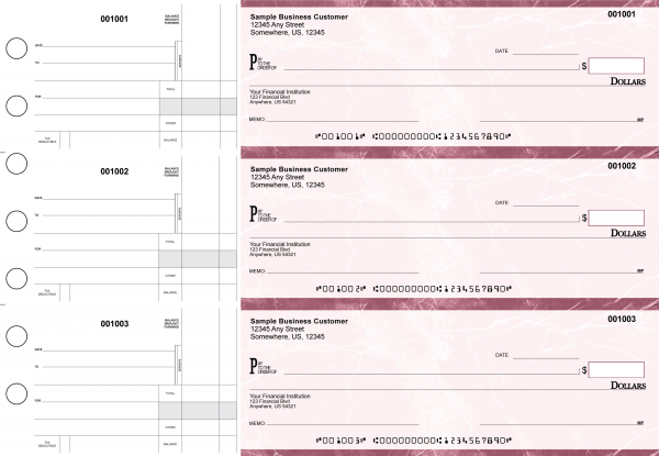 Burgundy Marble Standard Disbursement Business Checks