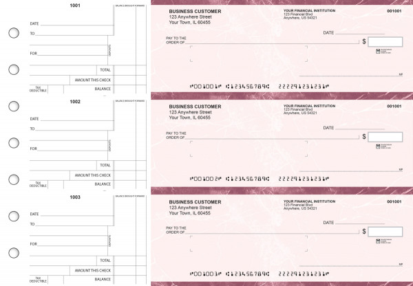 Burgundy Marble Standard Mailer Business Checks
