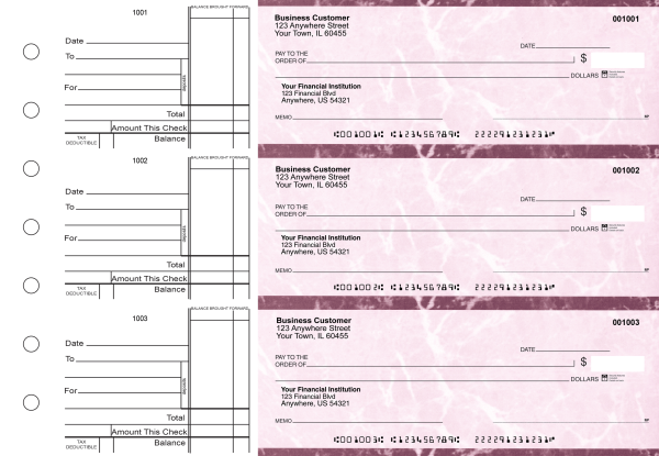 Burgundy Marble Standard Business Checks