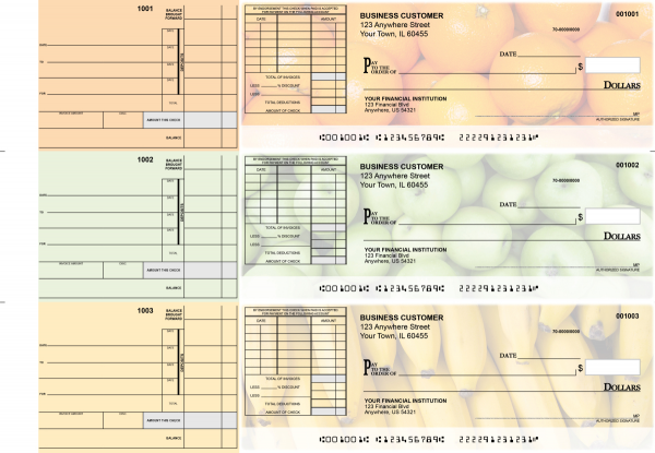 Fruit Itemized Invoice Business Checks