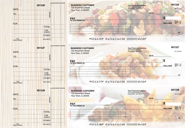 Chinese Cuisine Itemized Payment Business Checks