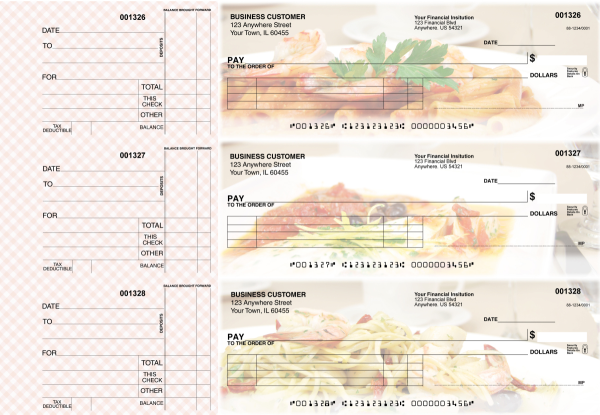 Italian Cuisine Itemized Payment Business Checks