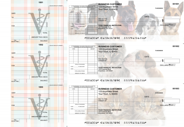 Veterinarian Standard Itemized Invoice Business Checks