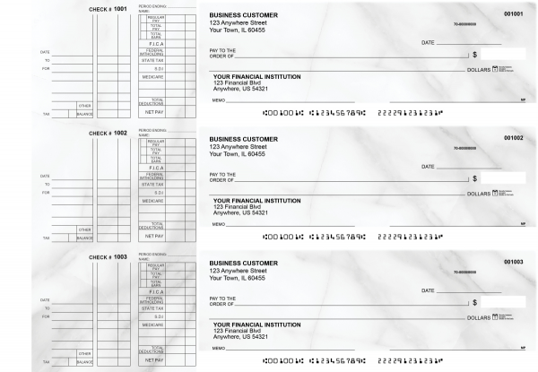 Marble Multi Purpose Designer Business Checks