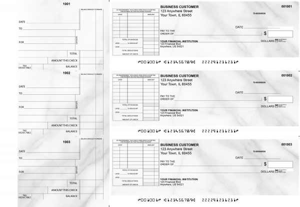 Marble Standard Itemized Invoice Business Checks
