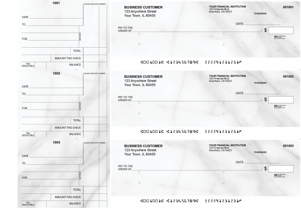 Marble Standard Mailer Business Checks