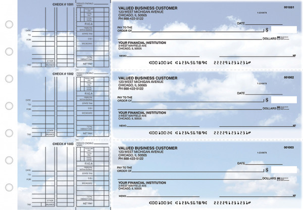 Clouds Multi Purpose Designer Business Checks