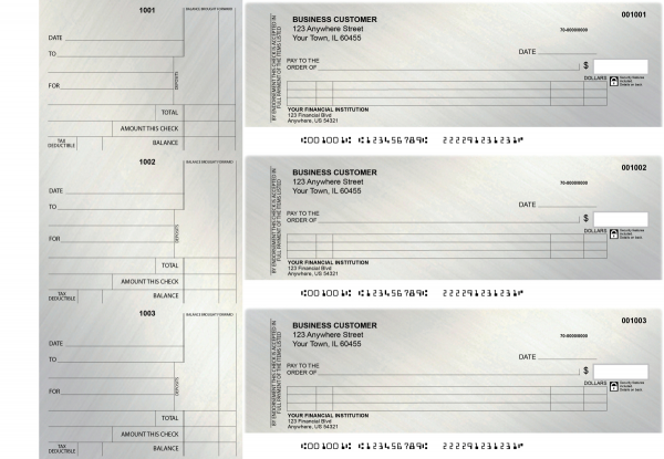 Brushed Metal Itemized Counter Signature Business Checks
