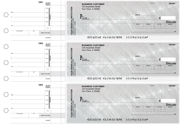 Brushed Metal Invoice Business Checks