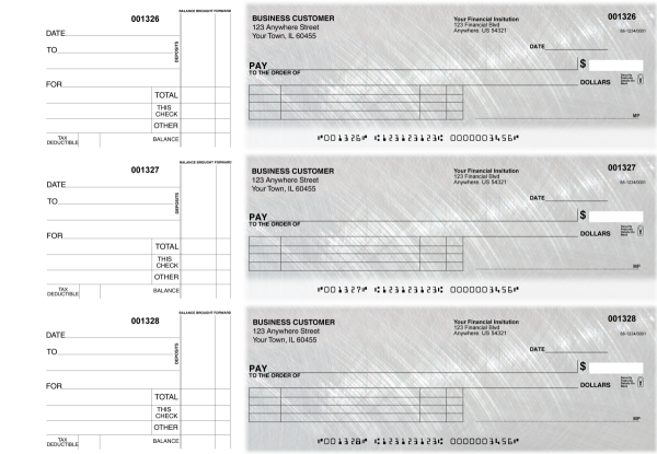Brushed Metal Itemized Payment Business Checks
