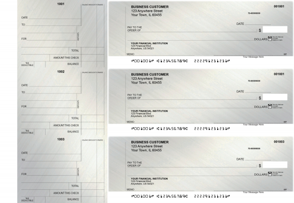 Brushed Metal Standard Counter Signature Business Checks