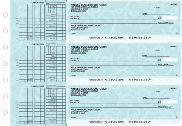 Swirls Multi Purpose Designer Business Checks