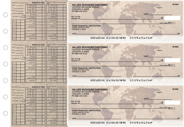 World Map Payroll Designer Business Checks