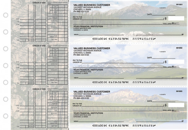 Scenic Mountains Multi Purpose Designer Business Checks