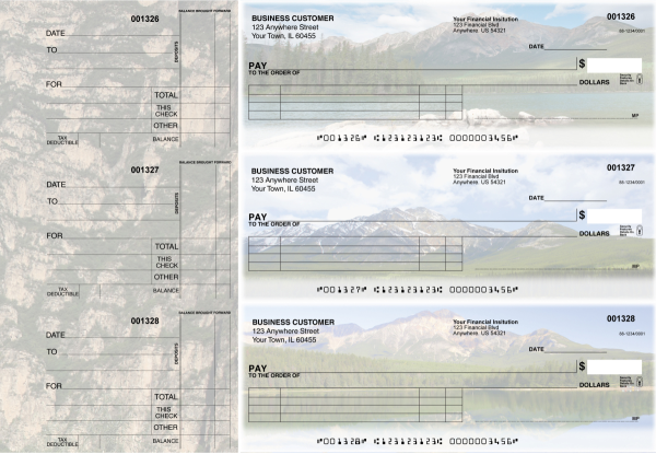 Scenic Mountains Itemized Payment Business Checks