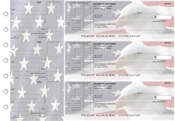 American Flag Standard Itemized Invoice Business Checks