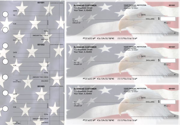American Flag Standard Mailer Business Checks