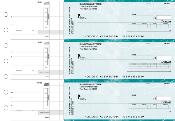 Teal Marble Invoice Business Checks