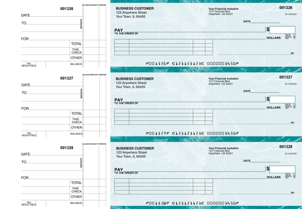 Teal Marble Itemized Payment Business Checks