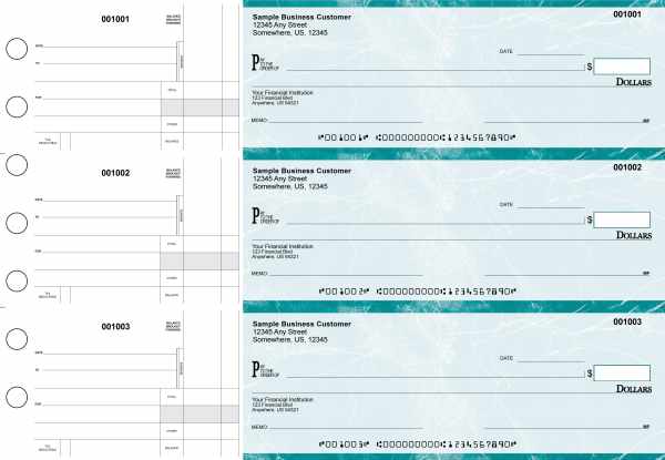 Teal Marble Standard Disbursement Business Checks
