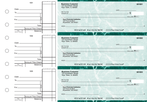 Teal Marble Standard Business Checks