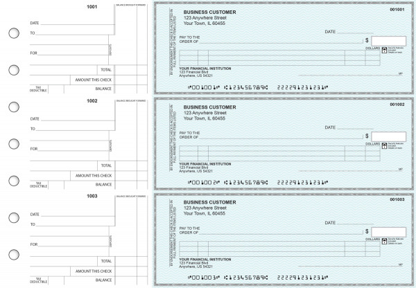 Teal Safety Itemized Counter Signature Business Checks