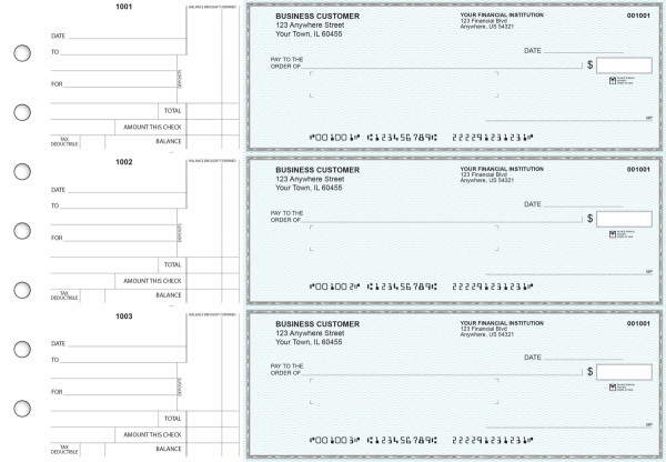 Teal Safety Standard Mailer Business Checks