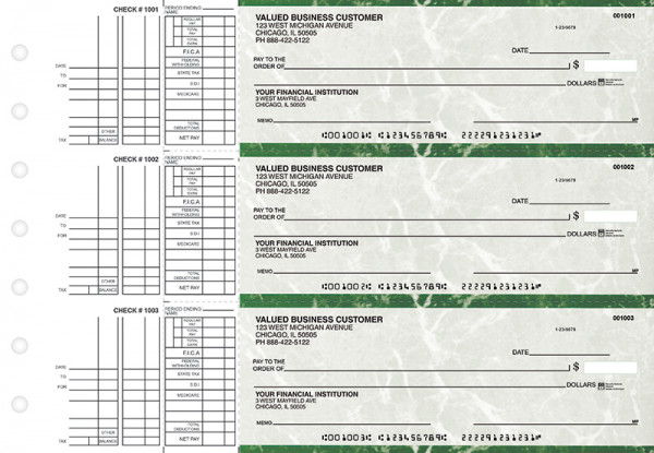 Green Marble Multi Purpose Business Checks