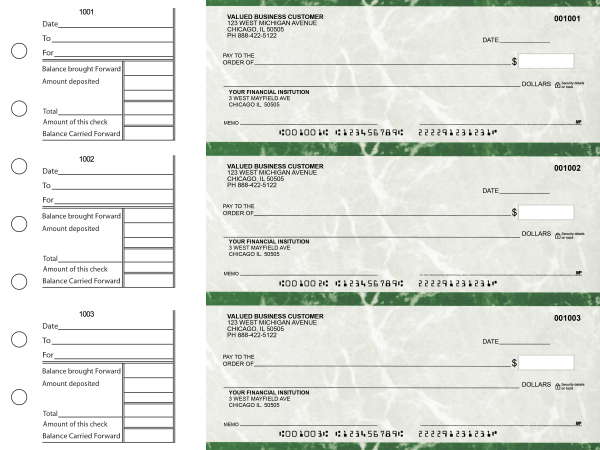 Green Marble General Business Checks