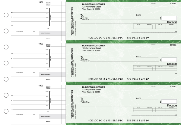 Green Marble Invoice Business Checks