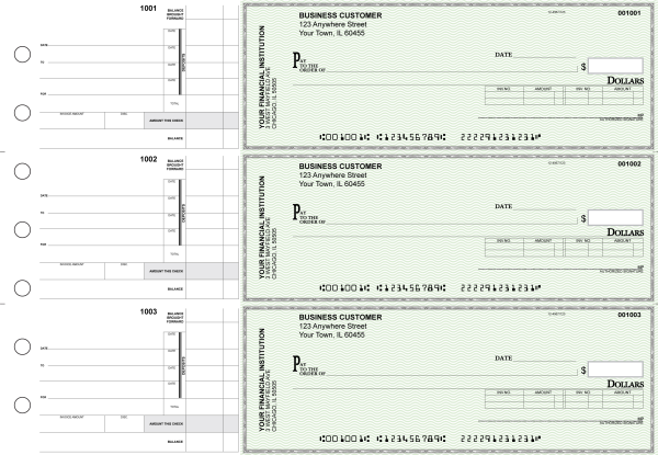 Green Safety Invoice Business Checks