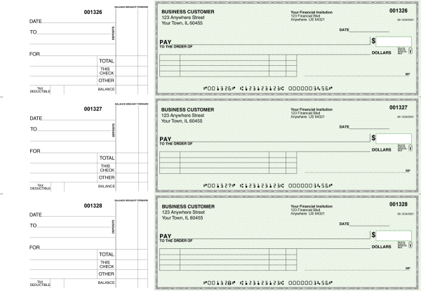 Green Safety Itemized Payment Business Checks